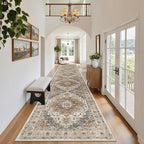Madane Hallway Runner Rug 2'6''x14', Non Slip Vintage Runners - Image 3