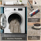 JTJ Washable Kitchen Rug Set of 3, Non-Slip Low Pile Mats in Calming Neutral - Image 4