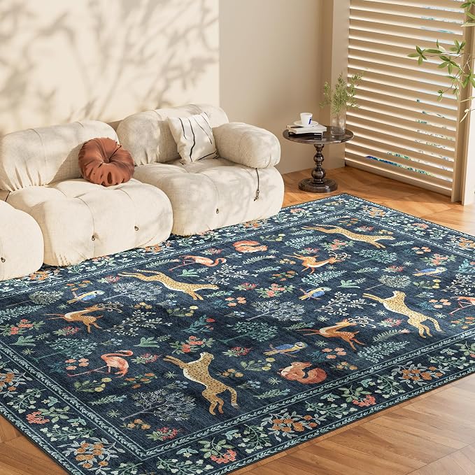 DUKINO 6x9 Rug, Washable Animal Living Room Rug - Image 9