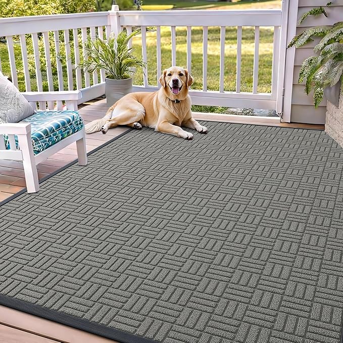 OLANLY Front Door Mat Outside Entrance 71x47, Heavy Duty Sturdy Natural Rubber by OLANLY