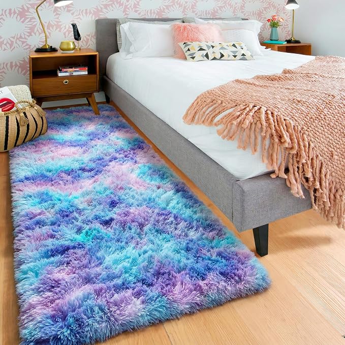 ONASAR Rainbow Runner Rugs for Bedroom Living Room, Fluffy 2x6 Bedside Hallway - Image 9
