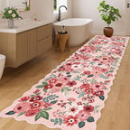 DUKINO 3x10 Washable Runner Rug, Non Slip Floral Ultra Soft Runner - Image 4