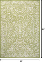 JONATHAN Y Boho Medallion Indoor Outdoor Area Rug 5X8 Green/Cream, Malta - Image 2