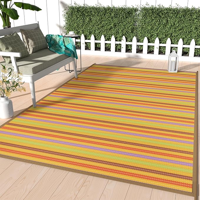 GENIMO Outdoor Rug for Patio Clearance, Lightweight Waterproof RV Camping Mat by GENIMO