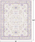 8x10 Large Lavender Rug for Bedroom, Floral Area Rug for Living Room, Dinning - Image 2