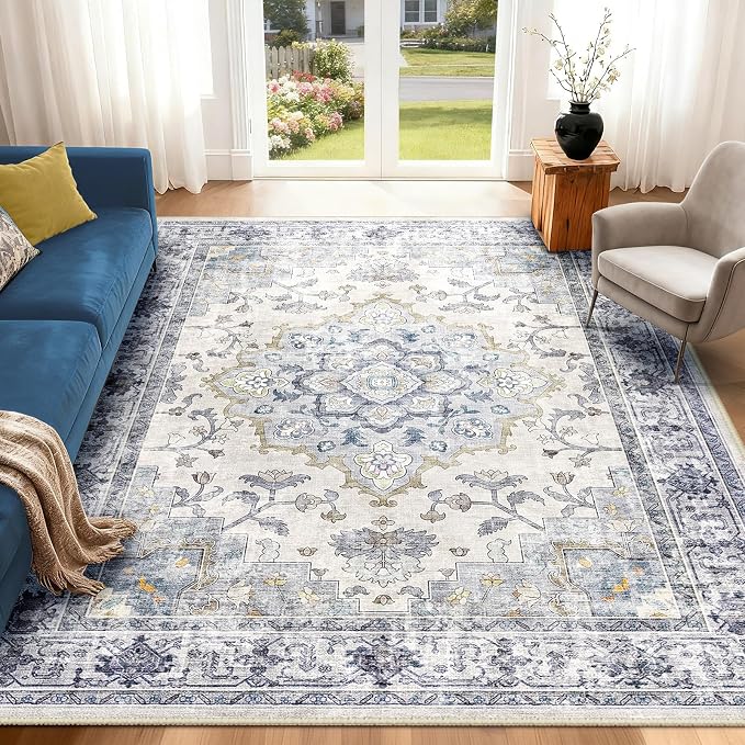 CAPALOCA Machine Washable Rugs Nursery Rug 5x7 Cute Girl Non Slip Low Pile by CAPALOCA