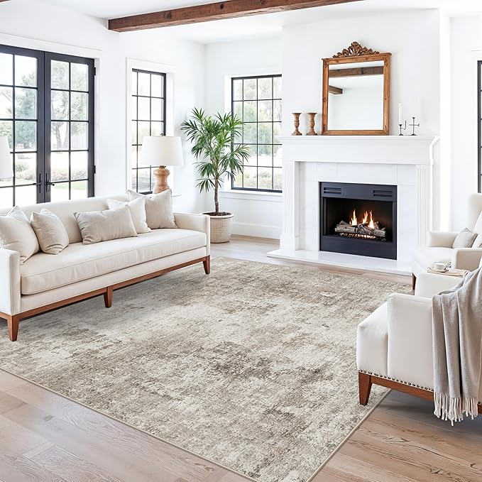 ZHXXUJ 7x7 Square Washable Area Rug, Non-Slip Indoor Rug by ZHXXUJ