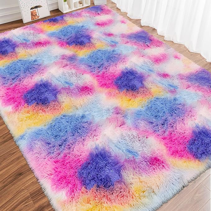 Large Hot Pink Rainbow Area Rug - Image 9