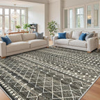 Miukiki 8x10 Area Rug for Living Room Moroccan Washable Rugs Non Slip Indoor by Miukiki