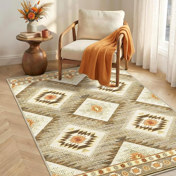 BESTSWEETIE Area Rug 3x4 Rug Machine Washable Non-Slip Low Pile Print Pattern by BESTSWEETIE