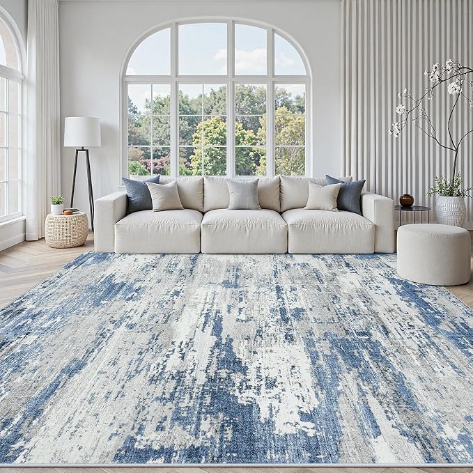 Area Rugs 8x10 Living Room: Large Soft Washable Rug Modern Abstract Anti-Skid by GENTDRIZZ