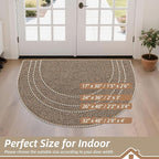 BEQHAUSE Dirt Trapper Door Mat 26" x 40" Half Circle Non-Slip Washable Doormats - Image 2