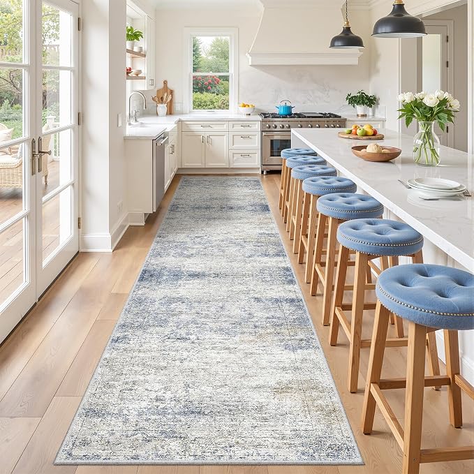 3x12 Runner Rug for Hallway, Non-Slip Long Bathroom Rugs Runner for Kitchen - Image 4