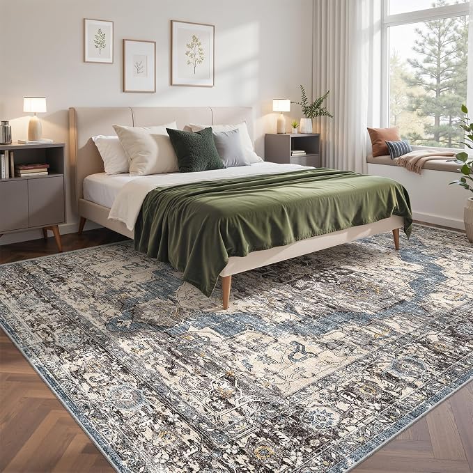 befbee 8x10 Area Rugs for Living Room, Stain Resistant Neutral Washable Rugs - Image 7