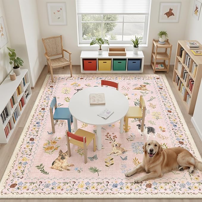 Soalmost Dog 8x10 Pink Area Rugs - Image 2
