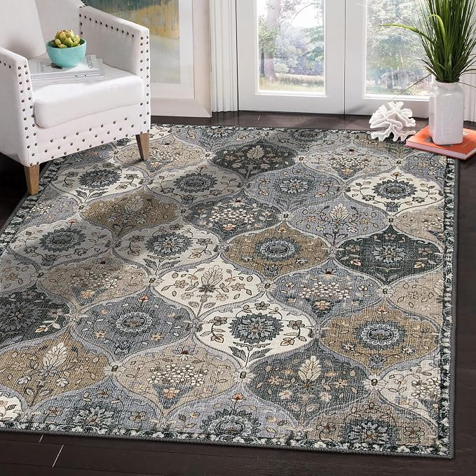 Lahome Moroccan Machine Washable Area Rugs, 4x6 Rug by Lahome