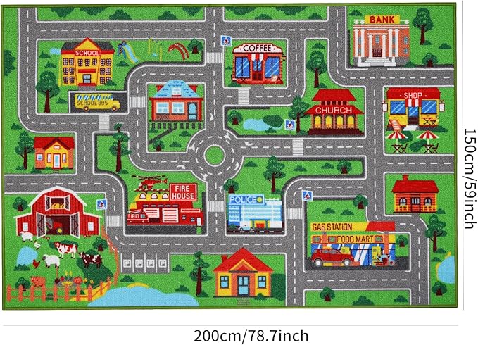 Kids Rug Car Carpet 78.7"x59", Car Rug - Image 2
