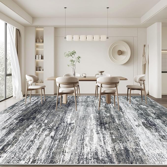 Washable Rug 8x10 Area Rugs for Living Room: Large Neutral Soft Rug Abstract - Image 7