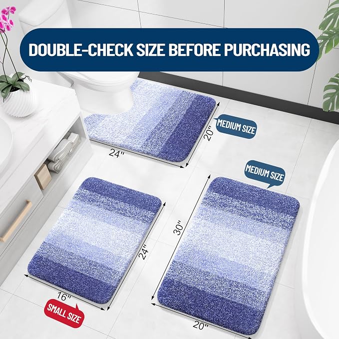 OLANLY Large Bathroom Rugs Mat 54x24, Extra Soft Absorbent Microfiber Bath Rugs - Image 2