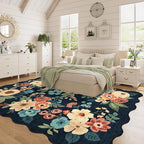 DUKINO 5x7 Area Rug, Floral Washable Rugs - Image 5