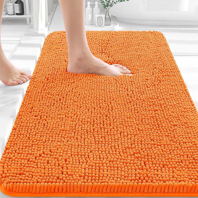 OLANLY Bathroom Rugs 30x20, Extra Soft Absorbent Chenille Bath Rugs, Rubber by OLANLY