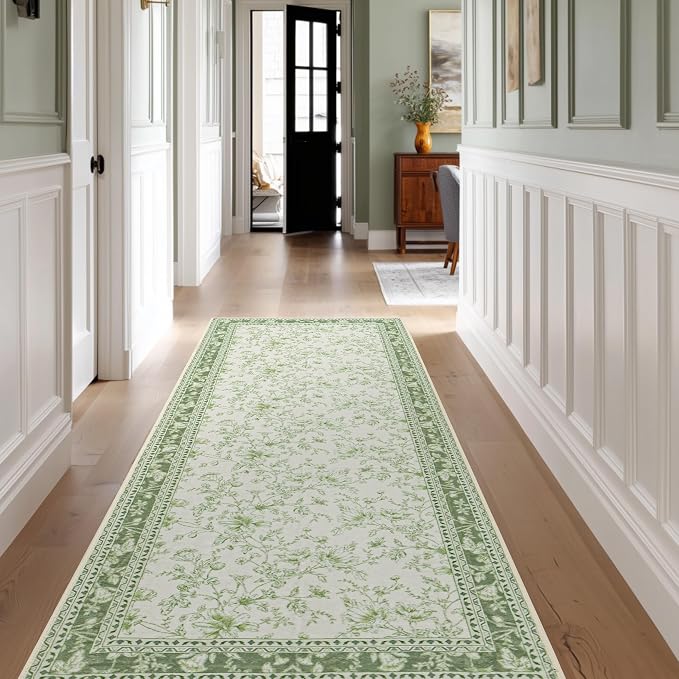 Sage Green Runner Rug 2x6 for Hallways, Non-Slip Washable Kitchen Runner - Image 8