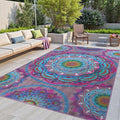 Arenarug Meditation Indoor Outdoor Rug 4x6 ft Mandala Pattern Rug Boho Style by ArenaRug