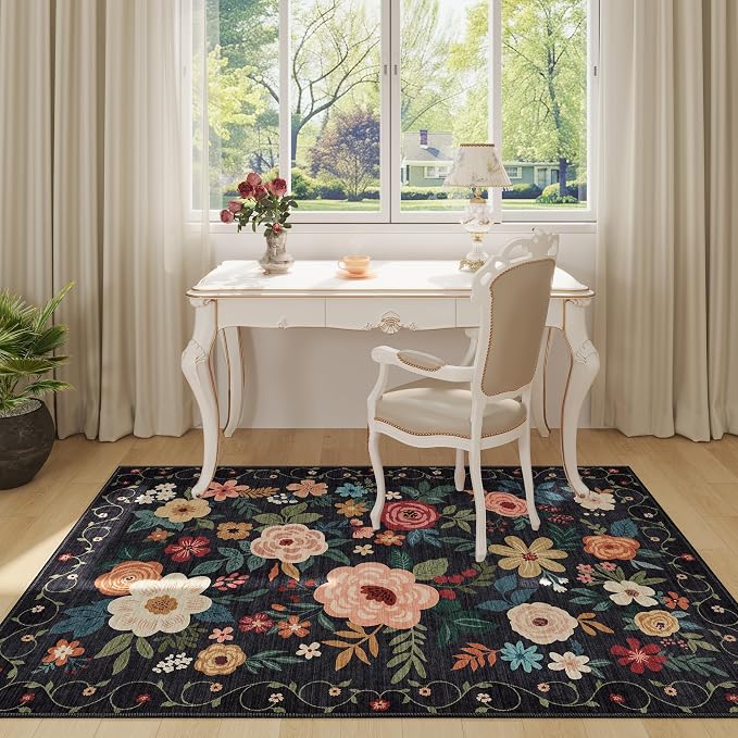 DUKINO 3x5 Area Rug, Floral Rugs - Image 6