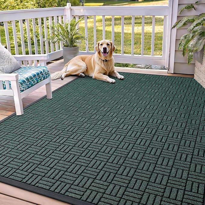 OLANLY Front Door Mat Outside Entrance 71x47, Heavy Duty Sturdy Natural Rubber by OLANLY