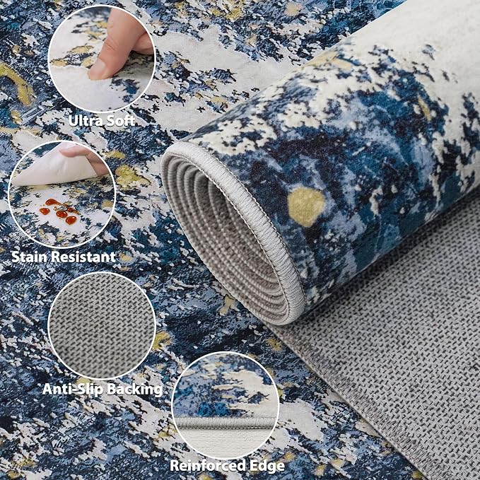 Area Rug 9x12 Living Room: Large Washable Rug - Image 7