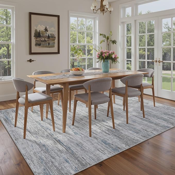 4x6 Rug - Stain Resistant Abstract Washable Rugs, Anti Slip Area Rugs - Image 7