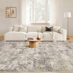Nakagishi 8x10 Area Rugs Living Room: Washable Abstract Large Neutral Soft Rug - Image 4