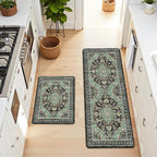Boho Kitchen Mats for Floor 2 Piece Set Anti Fatigue Cushioned PVC Kitchen Rugs - Image 8