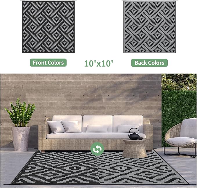 GENIMO Outdoor Rug Waterproof, Lightweight Large RV Camping Mat - Image 4