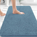 OLANLY Bathroom Rugs 35x24, Extra Soft Absorbent Chenille Bath Rugs, Rubber by OLANLY