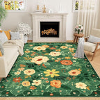 DUKINO 8x10 Area Rug, Floral Rugs by DUKINO