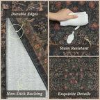 Taupe Brown Kitchen Rug Set of 3, Washable Non-Slip Mats - Image 3