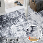 2'x6' Runner Rug Washable Rug: Modern Abstract Soft Thin Runner Rug Dark Black - Image 7