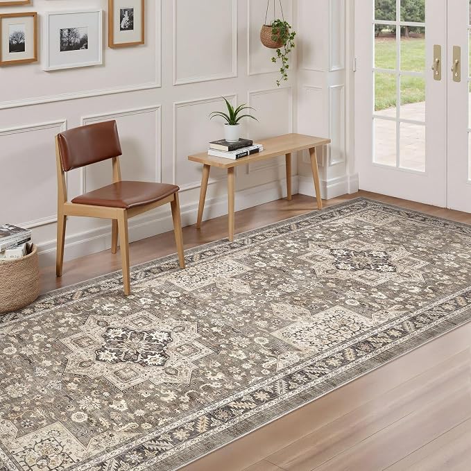 Vintage Hallway Runner Rug 3x12: Large Soft Washable Entryway - Image 3