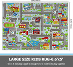 Capslpad Sky Blue Car Road Kid Rug Carpet Playmat - Image 2