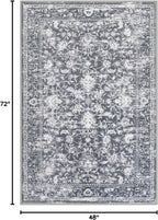 KILOCOCO Area Rug 4x6 Entryway Rug Washable Printed Vintage Floral Rubber - Image 2