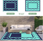 GENIMO 9 ' x 12 ' Outdoor Rug for Patio, Waterproof Indoor Outdoor Plastic - Image 4