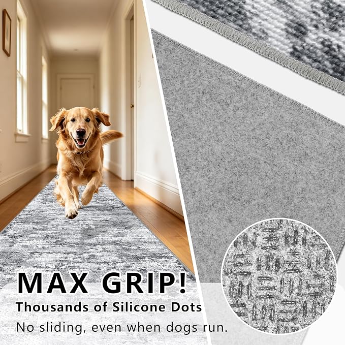 Washable Carpet Runners for Hallway 14ft-Non Slip Floor Runners for Dogs - Image 4