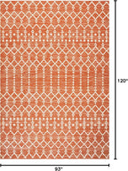 JONATHAN Y Moroccan Geometric Indoor Outdoor Area Rug 8X10 Orange/Cream - Image 2