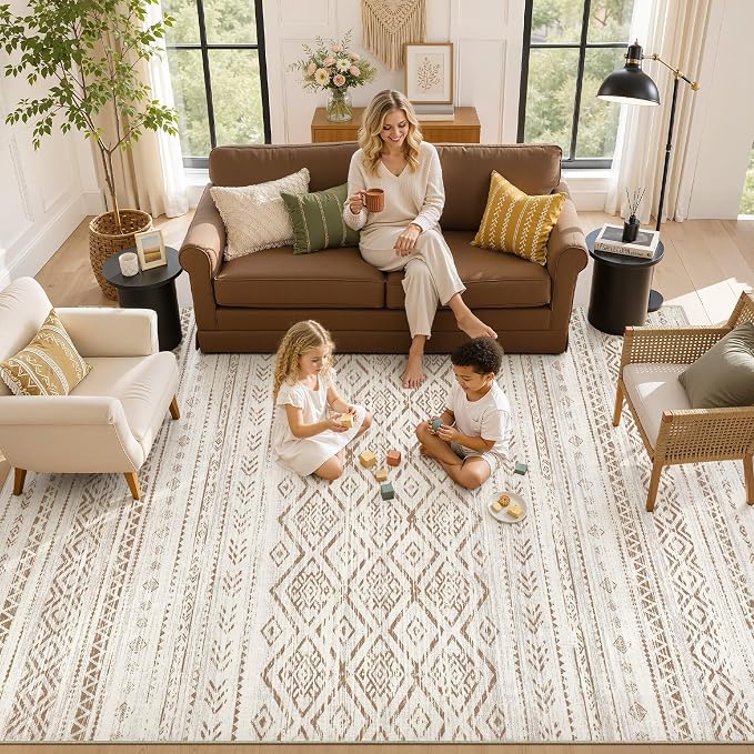 Nakagishi Area Rug Living Room Rugs: 10x12 Large Soft Machine Washable Boho - Image 8