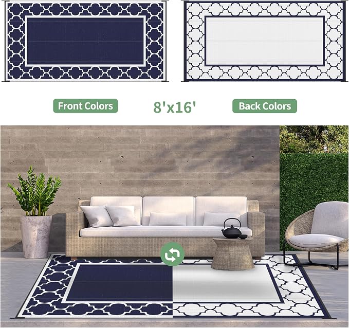 GENIMO 8' x 16' Outdoor Rug Waterproof - Image 6