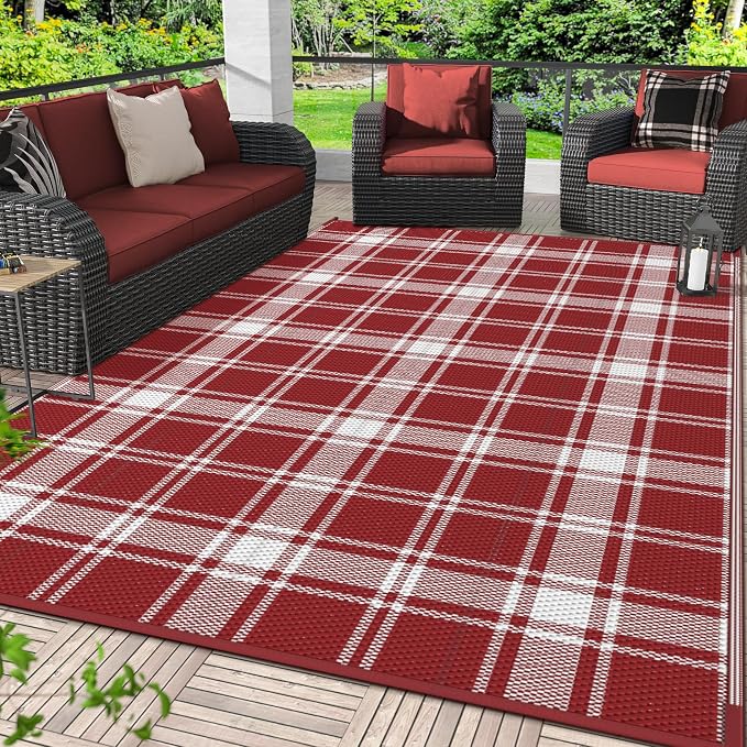 GENIMO Waterproof Outdoor Rug for Patio Clearance, Lightweight RV Camping Mat by GENIMO