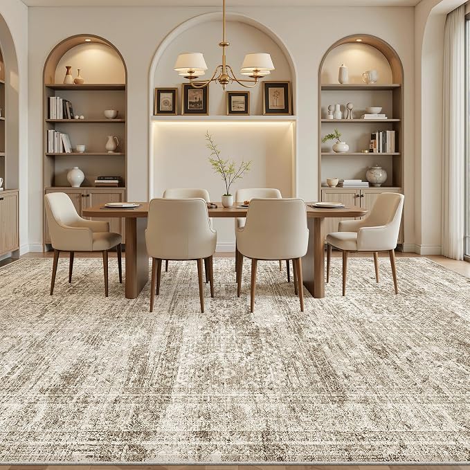 Soalmost 10x14 Area Rugs for Living Room, Non Slip Machine Washable Vintage Rugs - Image 4