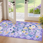 DUKINO 2x4 Rug for Entryway, Washable Kitchen Floral Runner Rug by DUKINO