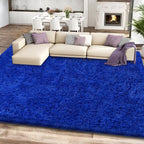 Blue Shag Area Rug for Bedroom, 4x6 Fluffy Shaggy Rugs for Living Room Boys - Image 2